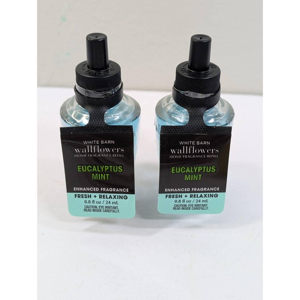 2 BATH & BODY WORKS WALLFLOWERS REFILLS Eucalyptus Mint NEW